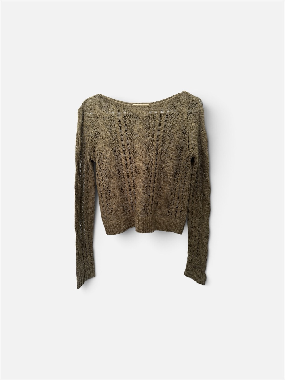Denim and Supply Ralph Lauren Women's Olive Open-Knit Lightweight Sweater